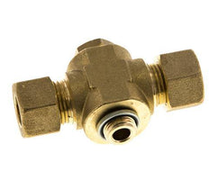 12mm & G1/4'' Brass T-Shape Tee Compression Fitting with Male Threads 75 bar Zinc plated Steel, with NBR insert DIN EN 1254-2