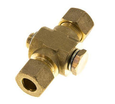 12mm & G1/4'' Brass T-Shape Tee Compression Fitting with Male Threads 75 bar Zinc plated Steel, with NBR insert DIN EN 1254-2