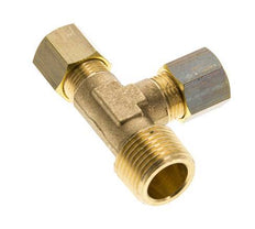 8mm & R3/8'' Brass Right Angle Tee Compression Fitting with Male Threads 135 bar DIN EN 1254-2