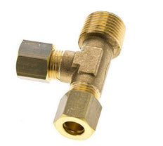 8mm & R3/8'' Brass Right Angle Tee Compression Fitting with Male Threads 135 bar DIN EN 1254-2
