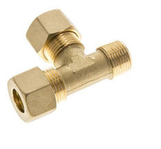 12mm & R3/8'' Brass Right Angle Tee Compression Fitting with Male Threads 75 bar DIN EN 1254-2