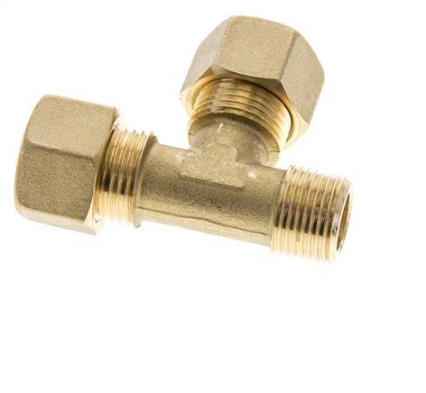 12mm & R3/8'' Brass Right Angle Tee Compression Fitting with Male Threads 75 bar DIN EN 1254-2