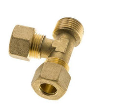 12mm & R1/2'' Brass Right Angle Tee Compression Fitting with Male Threads 75 bar DIN EN 1254-2