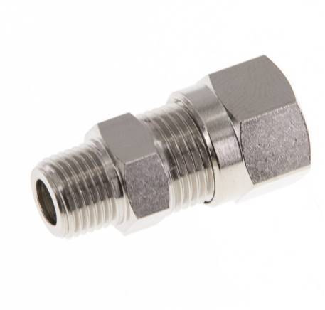 8LL & R1/8'' Nickel plated Brass Straight Cutting Fitting with Male Threads 100 bar ISO 8434-1 [2 Pieces]
