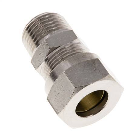 15L & R1/2'' Nickel plated Brass Straight Cutting Fitting with Male Threads 70 bar ISO 8434-1