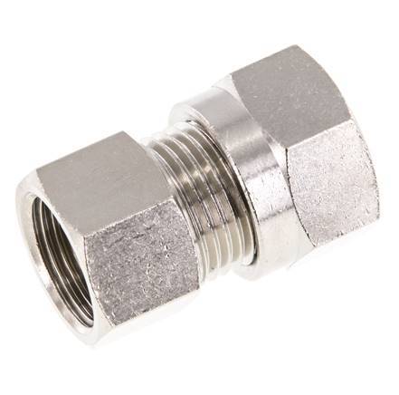 12L & G3/8'' Nickel plated Brass Straight Cutting Fitting with Female Threads 75 bar ISO 8434-1