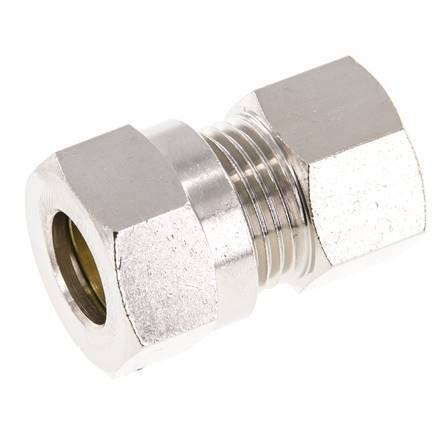 12L & G3/8'' Nickel plated Brass Straight Cutting Fitting with Female Threads 75 bar ISO 8434-1