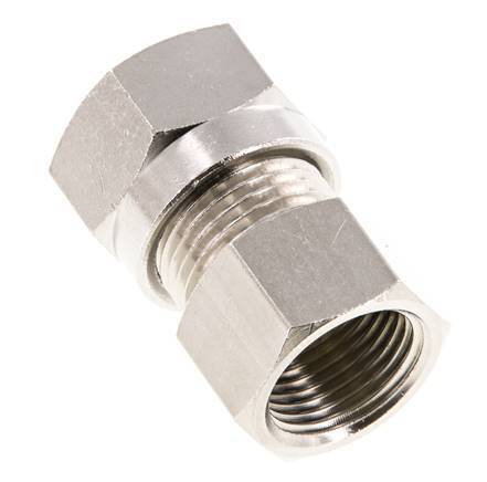 12L & G3/8'' Nickel plated Brass Straight Cutting Fitting with Female Threads 75 bar ISO 8434-1