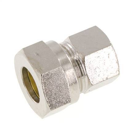 18L & G1/2'' Nickel plated Brass Straight Cutting Fitting with Female Threads 65 bar ISO 8434-1