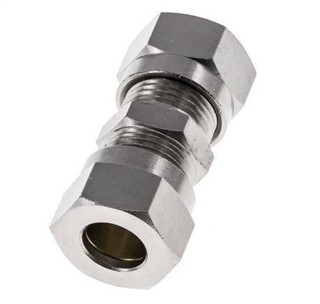 12L Nickel plated Brass Straight Cutting Fitting 75 bar ISO 8434-1