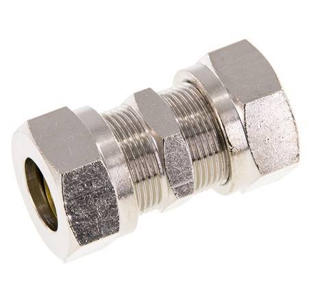 18L Nickel plated Brass Straight Cutting Fitting 65 bar ISO 8434-1