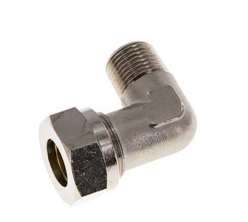 18L & R1/2'' Nickel plated Brass Elbow Cutting Fitting with Male Threads 65 bar ISO 8434-1