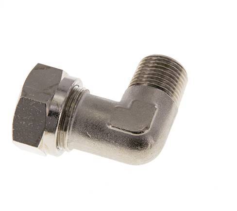 18L & R1/2'' Nickel plated Brass Elbow Cutting Fitting with Male Threads 65 bar ISO 8434-1