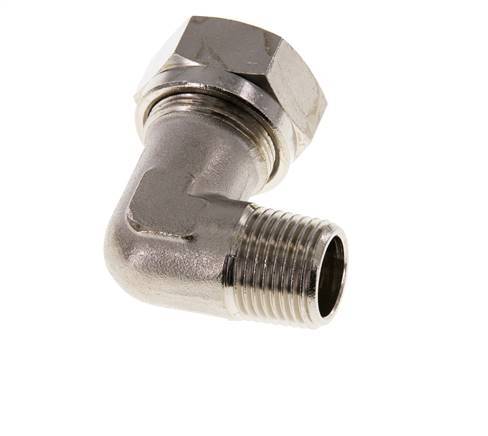18L & R1/2'' Nickel plated Brass Elbow Cutting Fitting with Male Threads 65 bar ISO 8434-1