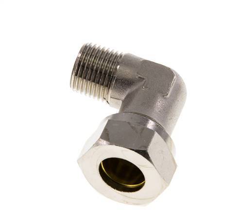 18L & R1/2'' Nickel plated Brass Elbow Cutting Fitting with Male Threads 65 bar ISO 8434-1