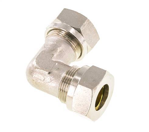 18L Nickel plated Brass Elbow Cutting Fitting 65 bar ISO 8434-1