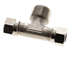 8LL & R3/8'' Nickel plated Brass T-Shape Tee Cutting Fitting with Male Threads 100 bar ISO 8434-1