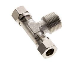 8LL & R3/8'' Nickel plated Brass T-Shape Tee Cutting Fitting with Male Threads 100 bar ISO 8434-1