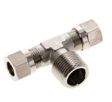 8LL & R3/8'' Nickel plated Brass T-Shape Tee Cutting Fitting with Male Threads 100 bar ISO 8434-1