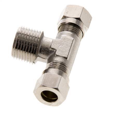 8LL & R3/8'' Nickel plated Brass T-Shape Tee Cutting Fitting with Male Threads 100 bar ISO 8434-1