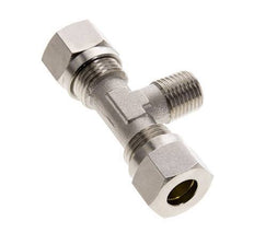10L & R1/4'' Nickel plated Brass T-Shape Tee Cutting Fitting with Male Threads 115 bar ISO 8434-1
