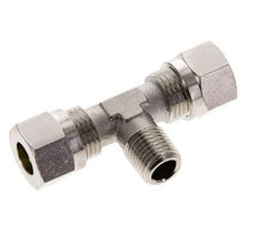 10L & R1/4'' Nickel plated Brass T-Shape Tee Cutting Fitting with Male Threads 115 bar ISO 8434-1