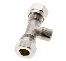 12L & R3/8'' Nickel plated Brass T-Shape Tee Cutting Fitting with Male Threads 75 bar ISO 8434-1