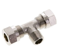 12L & R3/8'' Nickel plated Brass T-Shape Tee Cutting Fitting with Male Threads 75 bar ISO 8434-1