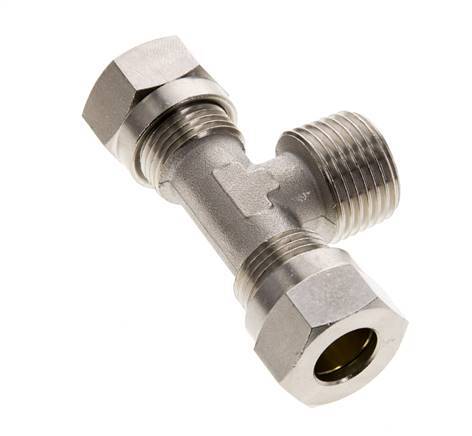 12L & R1/2'' Nickel plated Brass T-Shape Tee Cutting Fitting with Male Threads 75 bar ISO 8434-1