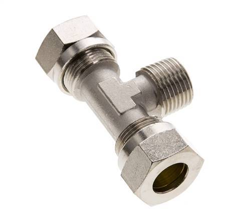 15L & R1/2'' Nickel plated Brass T-Shape Tee Cutting Fitting with Male Threads 70 bar ISO 8434-1