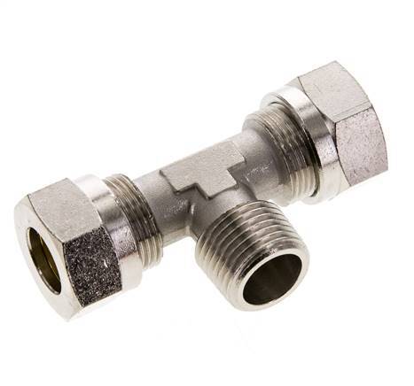 15L & R1/2'' Nickel plated Brass T-Shape Tee Cutting Fitting with Male Threads 70 bar ISO 8434-1