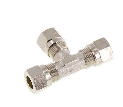 8LL Nickel plated Brass T-Shape Tee Cutting Fitting 100 bar ISO 8434-1