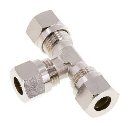 10L Nickel plated Brass T-Shape Tee Cutting Fitting 115 bar ISO 8434-1