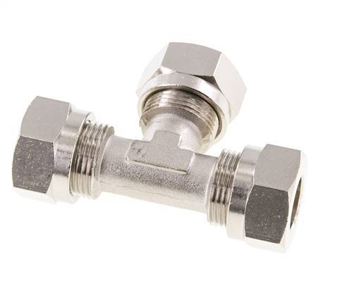 15L Nickel plated Brass T-Shape Tee Cutting Fitting 70 bar ISO 8434-1