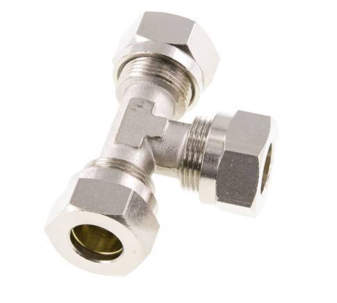 15L Nickel plated Brass T-Shape Tee Cutting Fitting 70 bar ISO 8434-1