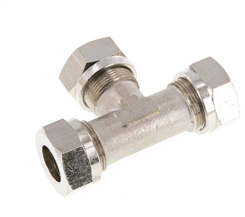 18L Nickel plated Brass T-Shape Tee Cutting Fitting 65 bar ISO 8434-1