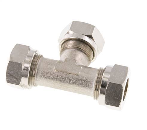18L Nickel plated Brass T-Shape Tee Cutting Fitting 65 bar ISO 8434-1