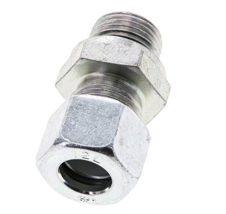 12L & M18x1.5 Zink plated Steel Straight Cutting Fitting with Male Threads 315 bar NBR ISO 8434-1