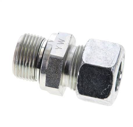 15L & M22x1.5 Zink plated Steel Straight Cutting Fitting with Male Threads 315 bar NBR ISO 8434-1