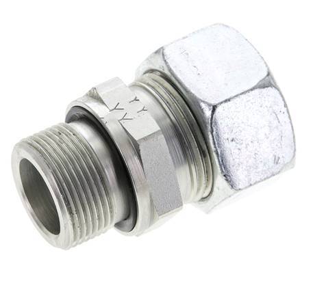 22L & M26x1.5 Zink plated Steel Straight Cutting Fitting with Male Threads 160 bar NBR ISO 8434-1