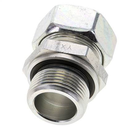 28L & M33x2 Zink plated Steel Straight Cutting Fitting with Male Threads 160 bar NBR ISO 8434-1