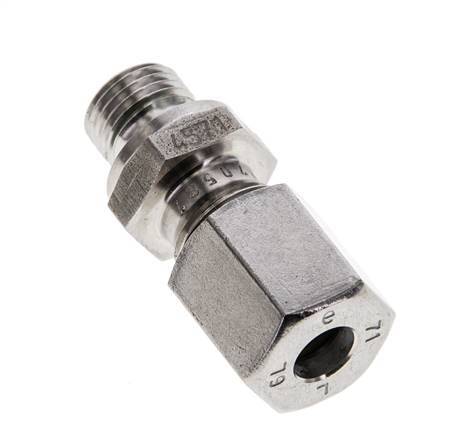 6L & M10x1 Stainless Steel Straight Cutting Fitting with Male Threads 315 bar FKM ISO 8434-1