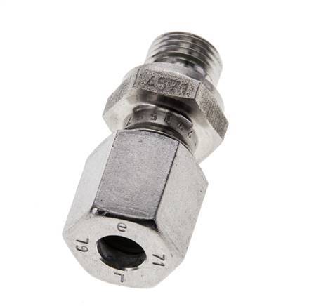 6L & M10x1 Stainless Steel Straight Cutting Fitting with Male Threads 315 bar FKM ISO 8434-1