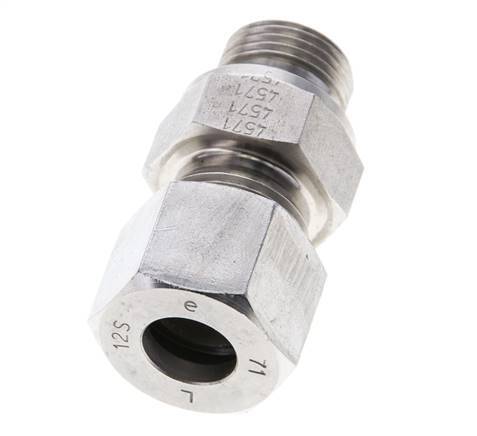 12S & M18x1.5 Stainless Steel Straight Cutting Fitting with Male Threads 630 bar FKM ISO 8434-1