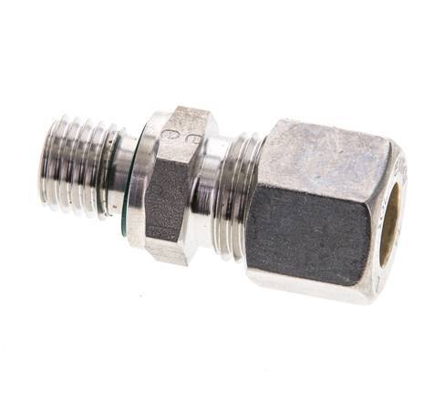 10L & M12x1.5 Stainless Steel Straight Compression Fitting with Male Threads 315 bar FKM ISO 8434-1