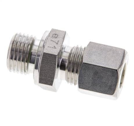 10L & M16x1.5 Stainless Steel Straight Compression Fitting with Male Threads 315 bar FKM ISO 8434-1