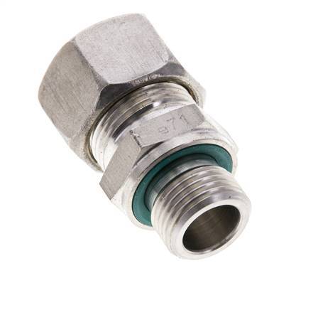 15L & M18x1.5 Stainless Steel Straight Compression Fitting with Male Threads 315 bar FKM ISO 8434-1