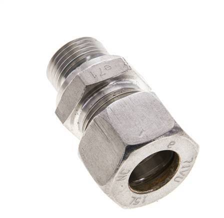 15L & M18x1.5 Stainless Steel Straight Compression Fitting with Male Threads 315 bar FKM ISO 8434-1