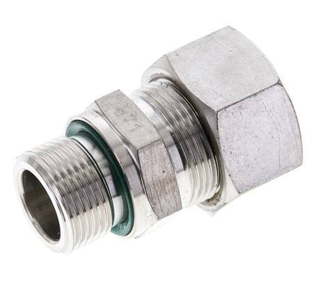 18L & M22x1.5 Stainless Steel Straight Compression Fitting with Male Threads 315 bar FKM ISO 8434-1