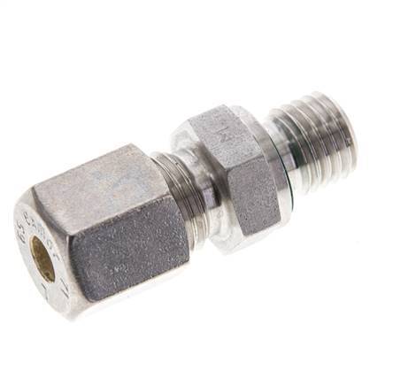6S & M12x1.5 Stainless Steel Straight Compression Fitting with Male Threads 500 bar FKM ISO 8434-1